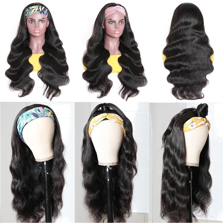 Wholesale Natural Brazilian Raw Virgin Cuticle Aligned Kinky Curly Human Hair Vendor None Lace Wig for Black Women Headband Wig