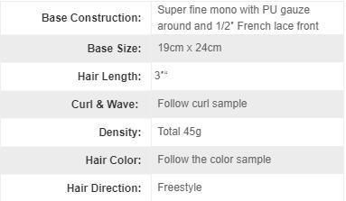 Human Hair Mono Toupee