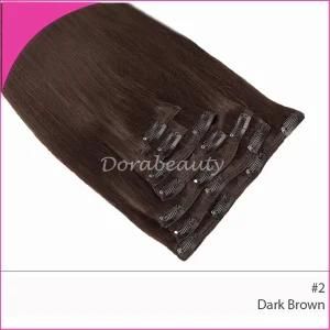 Wholesale Dark Brown 7PCS Set Clips in Hair Weft