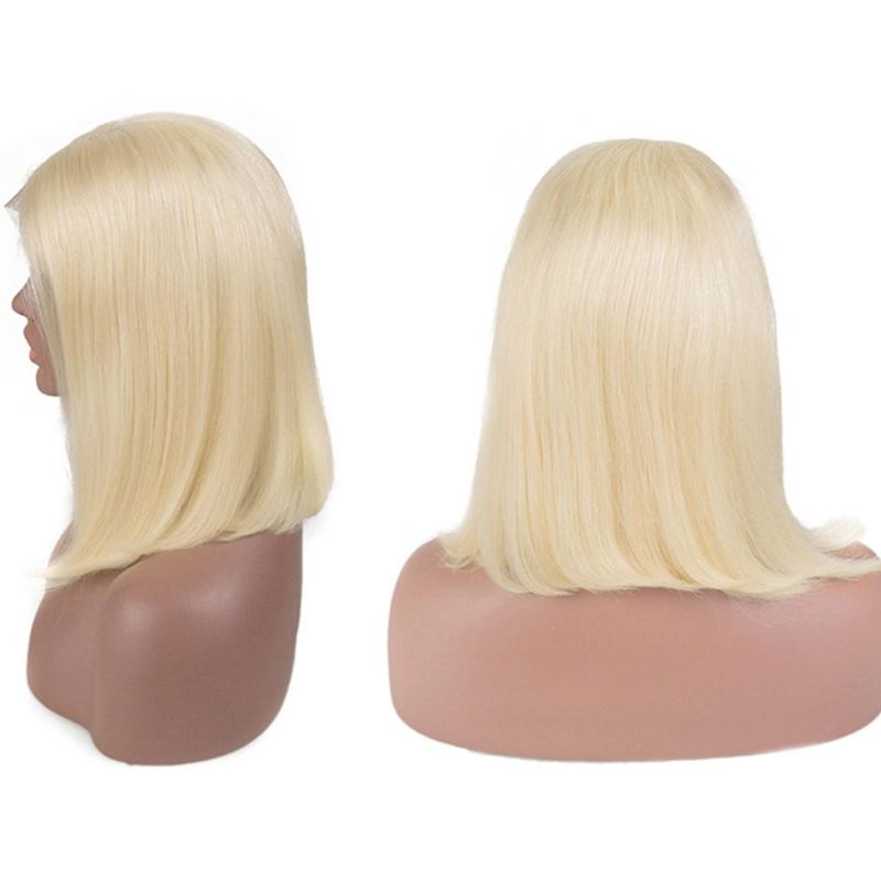 13X4 Bob Frontal Wigs 613 Blonde Straight Brazilian Lace Front Human Hair Wig Pre Plucked Short Wigs for Black Women