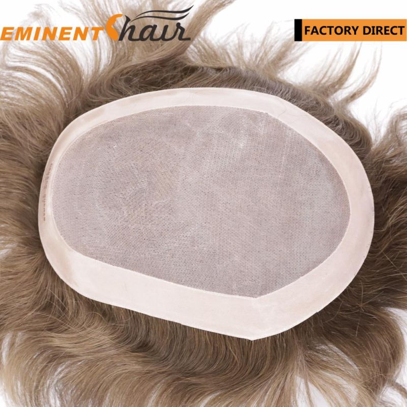 Custom Made Human Hair Mono Men′ S Toupee