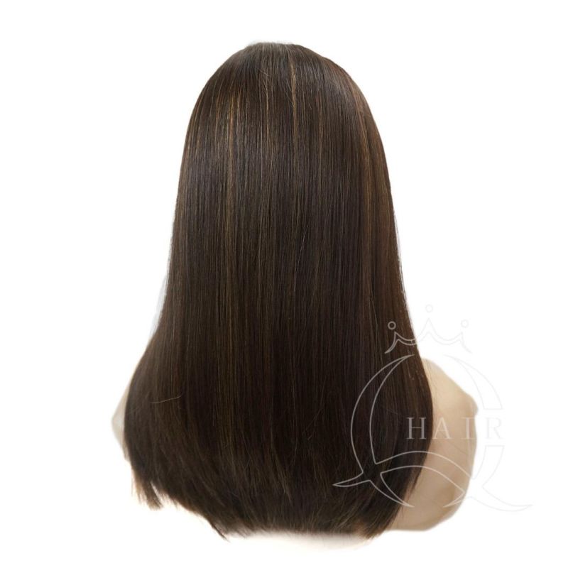 Wig Factory Wholesale Best Quality 18inch 45cm Natural Hair Wig/Lace Top Wig/Lace Wig/Lace Front Wig/Custom Wig/Jewish Wig/Kosher Wig for White Women