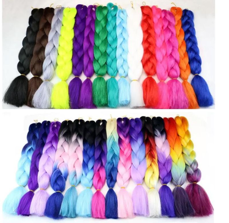 Light Yaki Easy Braid, Take Hot Water Ombre Braiding Hair 100gram Synthetic Crochet Hair Extension