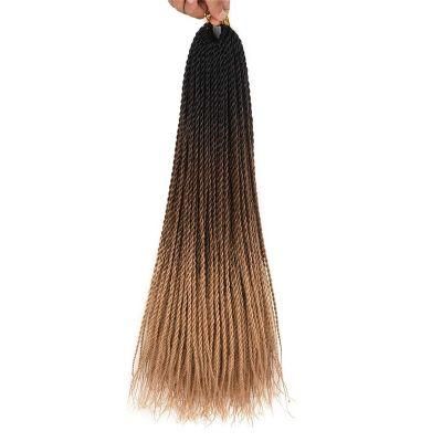24 Inch Ombre Brown Premium High Temperature Fiber Senegalese Twist Crochet Braiding Hair Extension