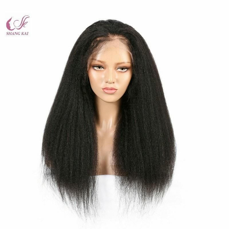 Hair Factory 100% Malaysian Virgin Hair Kinky Straight Lace Front Wig Natural Hairline
