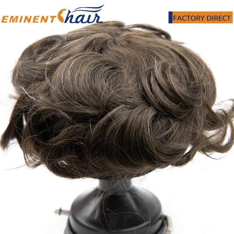 Custom Durable Fine Welded Mono #0.12 with PU Coating Human Hair System