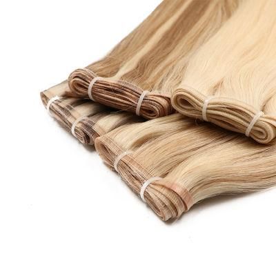 Brazilian Remy Hair Invisible Flat Weft Hair Extensions Piano Color