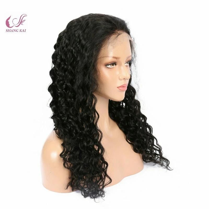 150% Density Virgin Human Hair Glueless Deep Wave Full Lace Wig, Silk Top Full Lace Wigs
