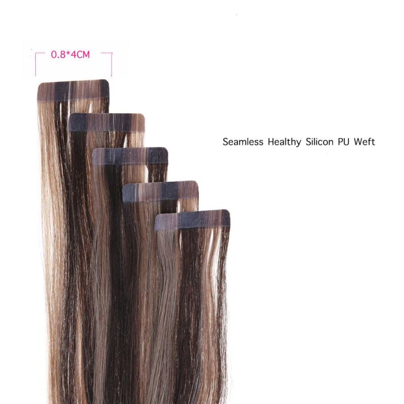 Hair for Woman Tape in Non-Remy Human Hair Adhesive Extension 12" 16" 20" 10/20/40PCS 13 Colors Straight Skin Weft Natural Hair