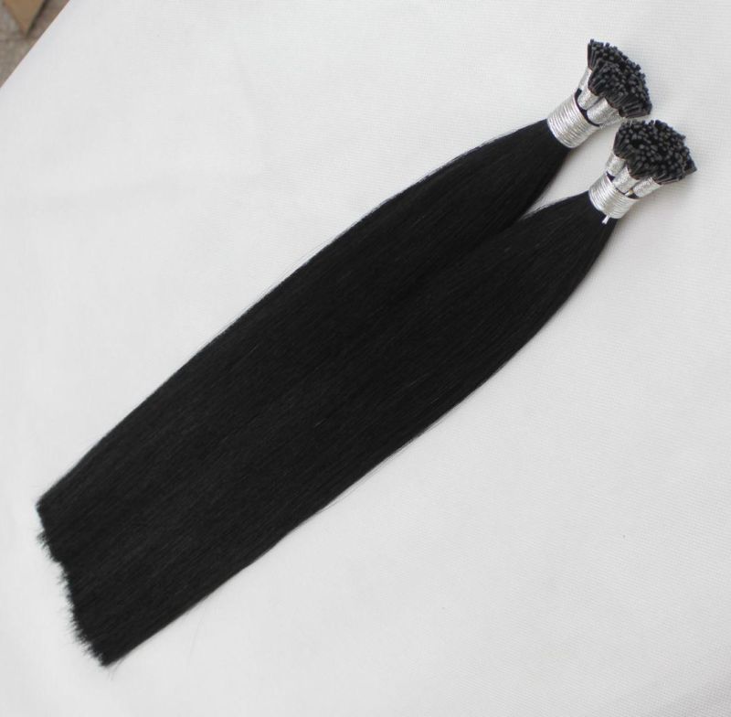 I-Tip Extensions Brazilian Straight Human Hair Bundles Black Color Remy Human Hair Extensions