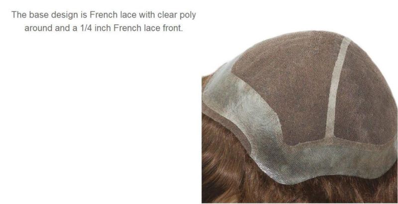 French Lace Luxury Real Human Hair Men′s Toupee