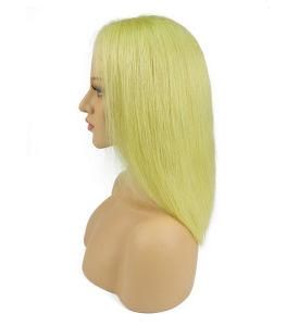 Morein Virgin Hair 2019 New Light Yellow Color Front Lace Short Cut Bob Wigs for Sale