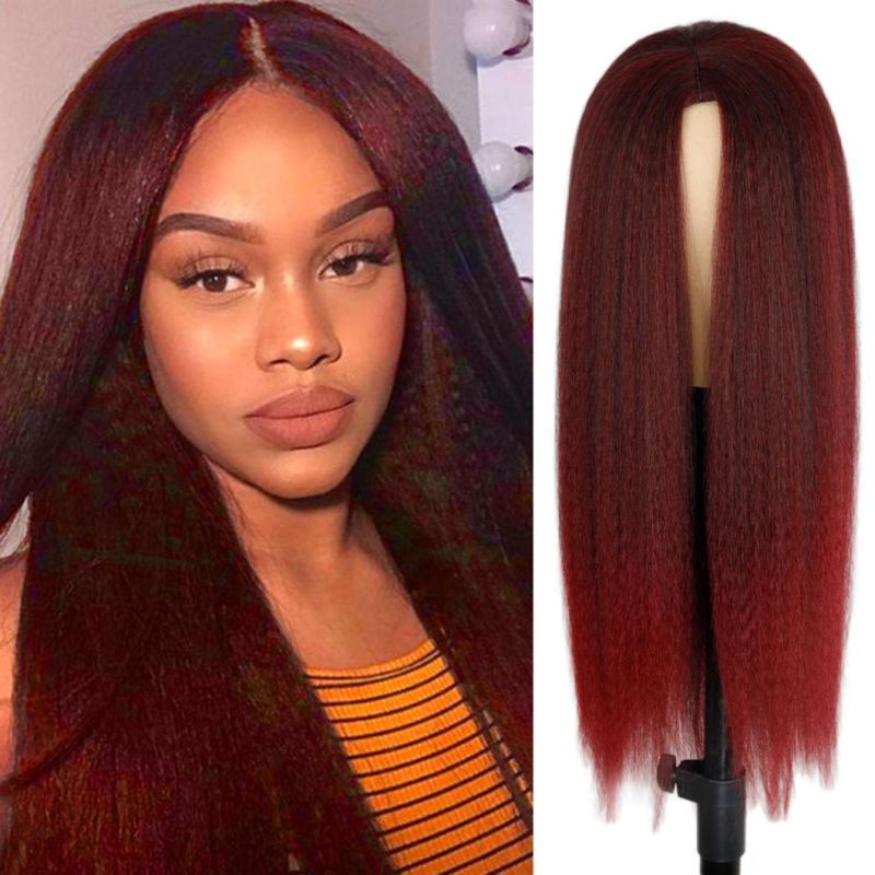 Kinky Straight Brazilian Human Lace Front Hair Wig with Closure for Women Kinky Straight 30 Inch Long Afro Hair Wigs African Wig 26 Inch