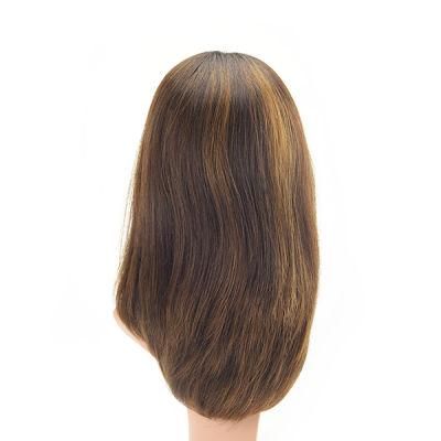 Short Layer Highlight Color High Quality European Natural Women Hair Systems