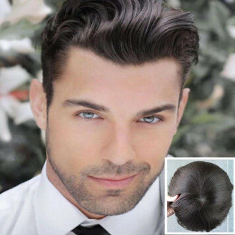 Kbeth Fine Mono Lace Remy Top Quality Human Hair Hair Replacement and Hair Toupee for Whiter Men Wigs & Toupees Wholesale