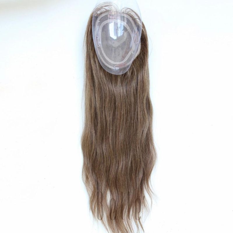 Natural Looking 100% Raw Human Hair Women Mono Topper