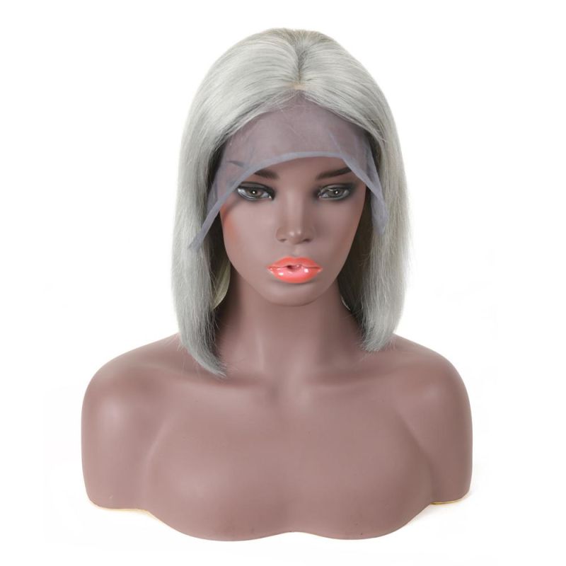 Kbeth Human Hair Wigs for Black Women Gift 2021 Summer Short Cut Remy Cool Soft Breathable Natural 100% Brazilian Grey Color Straight HD Full Lace Wigs Vendors
