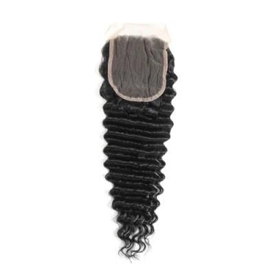 Cuticle Aligned Vrigin Hair 10A 4*4 Deep Wave Lace Closure