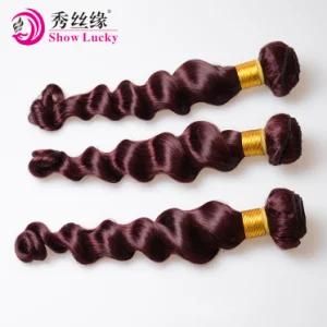 Soft and Healthy 100% Loose Wave Hair Weft Red 99j Remy Hair European Virgin Human Hair