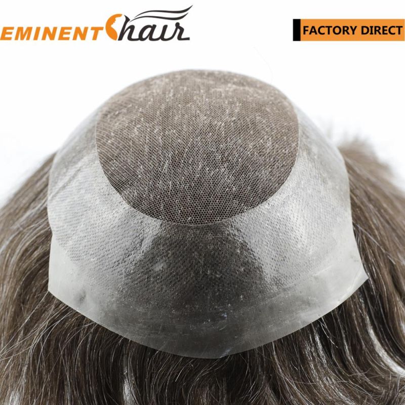 Natural Hairline V Looped Men′s Toupee Human Hair Prosthesis