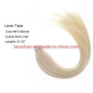 #613 Bleach Blonde Wholesale Indian Remy Human Hair Custom PU Tape in Hair Extension