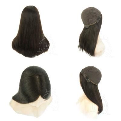 Customized Brazilian Virgin Hair Natural Black 18inch 4X4&quot; Non-Slippery Silk Top Wigs