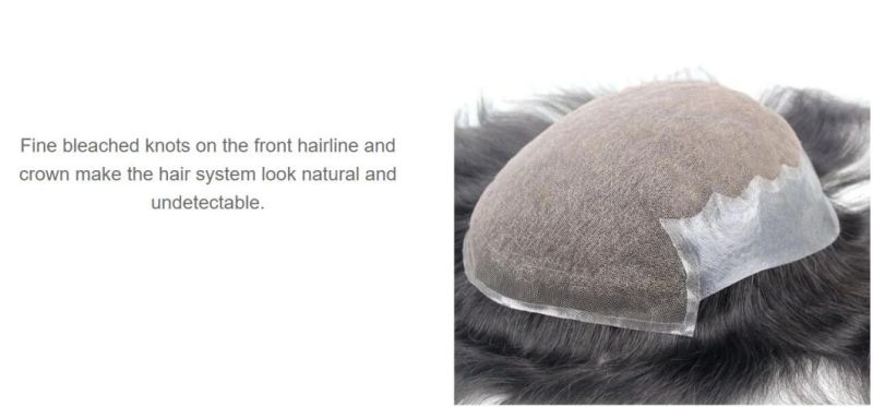 Luxury Men′s Toupee - Custom Bleached Front Hair Line - Highest Quality Wigs