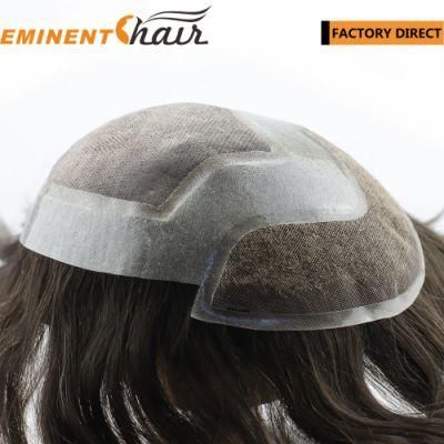 Factory Direct Human Hair Natural Effect Men&prime;s Hair Toupee