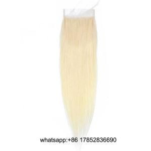 Human Hair Brazilian Malaysian Peruvian Indian Remy Human Hair 613 4X4 Lace Closure Pre Plucked Baby Hair Straight Hair