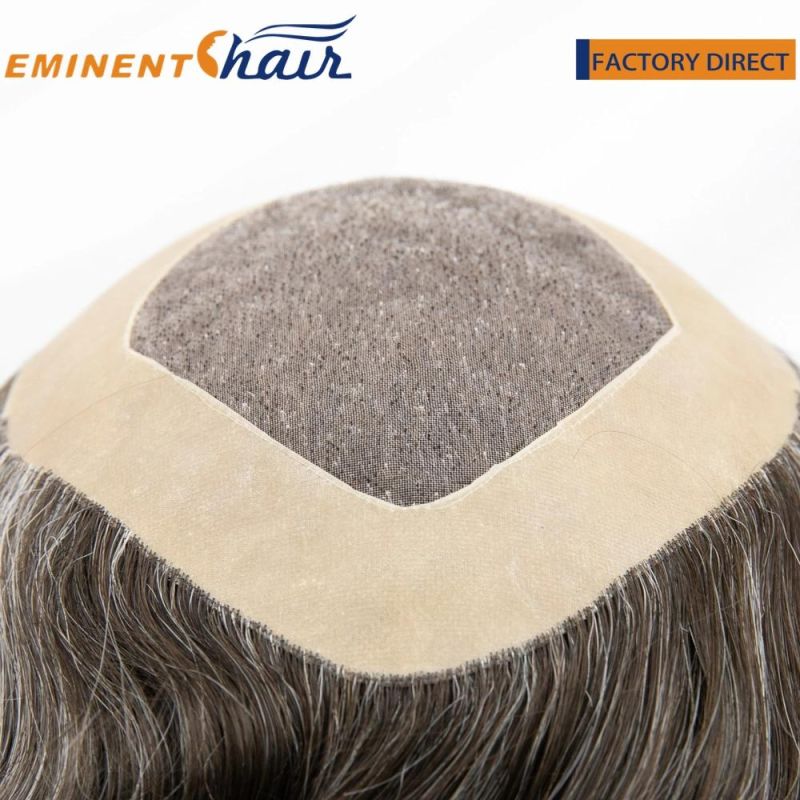 Human Hair Mono Men′s Toupee