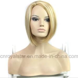 Golden Inclined Bang Fluffy Lady Bob Wigs