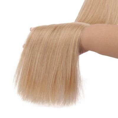 27 Tape in Human Hair Extensions Brazilian Remy Straight on Adhesive Invisible PU Weft Platinum Blonde Color 20PCS/Set