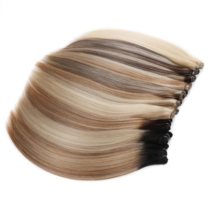 Top Grade Hot Sale Balayage Color Remy Human Hair Weft Extension