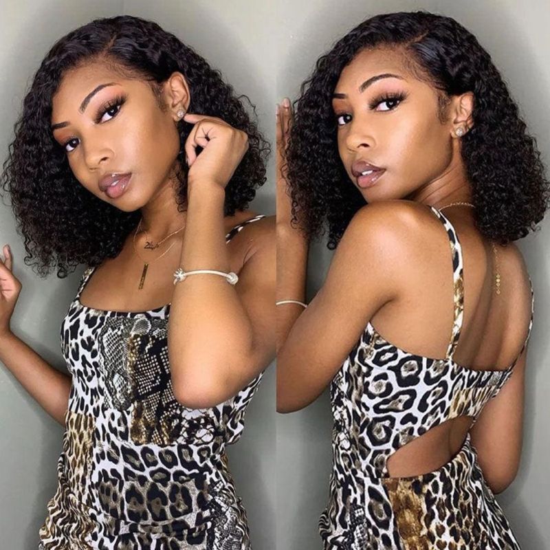 Wholesale China Remy Hair Bob Lace Front Wig Black Deep Wave Human Hair Extensions Full Lace Wig Pure Brazilian Virgin Human Hair Wig