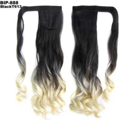 Natural Wavy Synthetic Magic Paste Ponytail Clip in Hair Extension