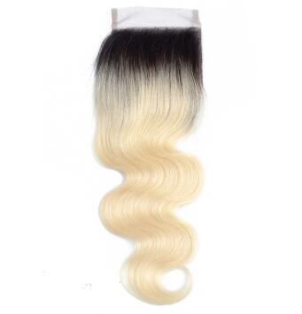 Hot Sale 100% Human Hair 4X4 1b/613 Body Wave Lace Closure Brazilian Hair for Black Women