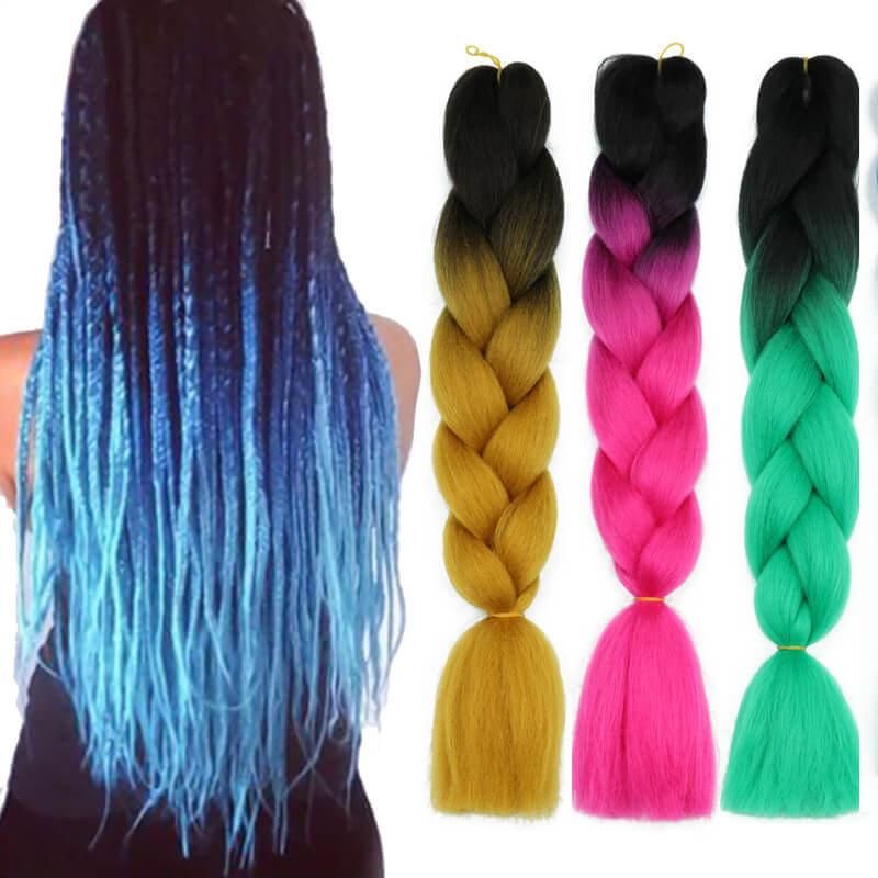 Kbeth Synthetic Fiber Hair Decoration Big Braid Ladies Custom Accept 26inch Two Tone Colors Series 1PCS/Bag Hair Extension in Stock