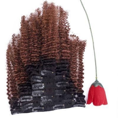 Light Yaki Human Hair Extensions Full Head Clip Ins Brazilian Machine Made Remy Hair 14-22inch Natural Color