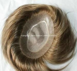 Thin Skin 8&quot; Remy Hand-Tied Mono Base Man/Women Toupee