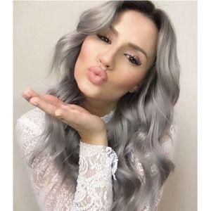 Human Hair Gray Color Full Lace Wigs and Lace Front Wigs