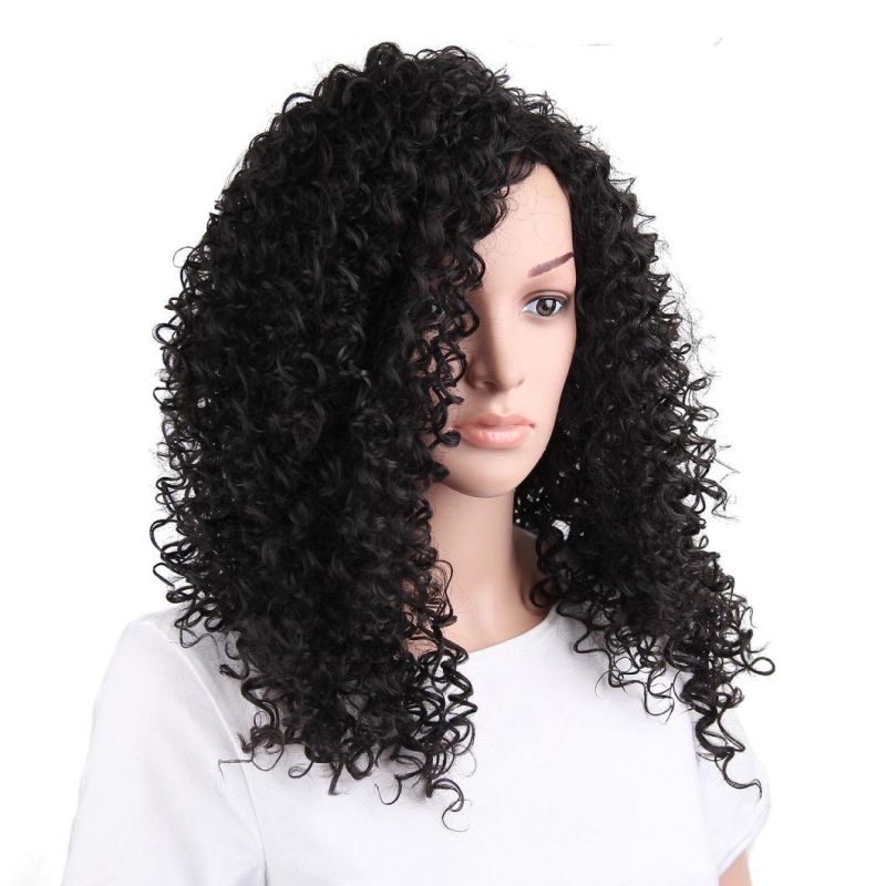 21inch Synthetic Hair Wig Heat Resistant Fiber Short Afro Curly Wigs