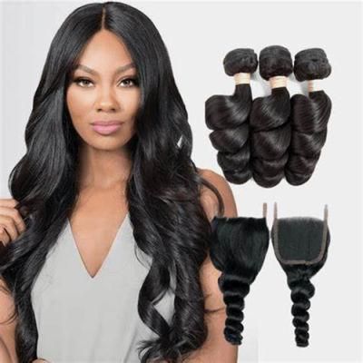 Kbeth Loose Wave Human Hair Weft for Black Women 8-30 Inch Bundles Peruvian Hair Weave Indian Virgin Brazilian Human Hair Weave