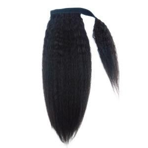 Peruvian Yaki Straight Natural Black Ponytail 100% Human Hair Extension