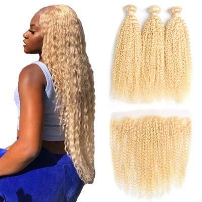 Kbeth Best 10A Grade Hair Closure Virgin Cuticle Aligned Hair 613 Kinky Curly Human Hair Closure with Bundle Raw Indian Temple Hair