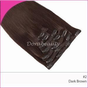 Dark Brown Human Hair Extensions Brazilian Clips in Hair