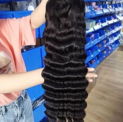 Sunlight Human Hair Bundles with Lace Frontal Closure Deep Wave