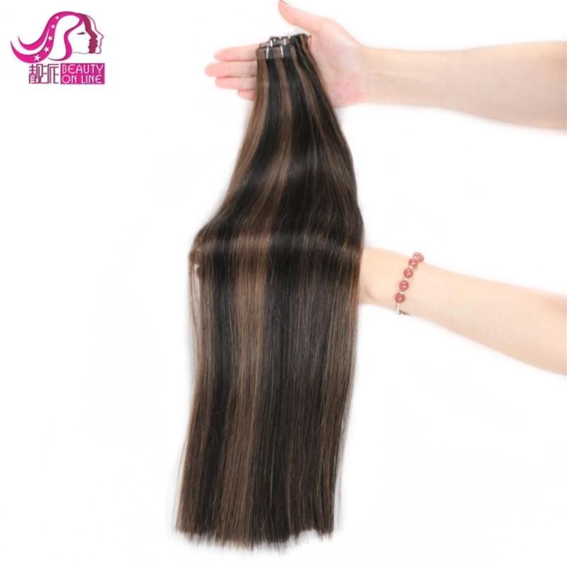 Most Popular Double Drawn Thick Bottom Wholesale Tape Hair Extensions with Highlights