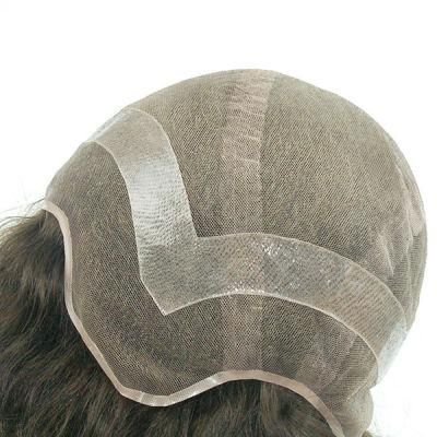 Masterful Hand Crafted Franch Lace with PU Men&prime;s High Quality Toupee Wigs