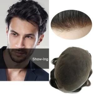 Human Hair Replacement Full Lace Toupee for Men