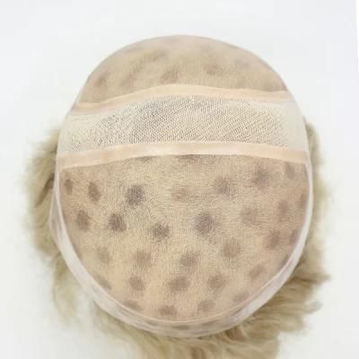 Lw4058 Full Mono Wig with Stretch Lace on Crown Hair Replacement for Women
